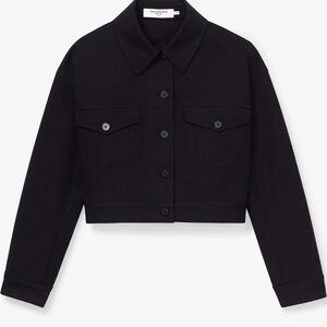 Black Cropped Jean Jacket M.M. Lafleur The Anna Jacket Size S